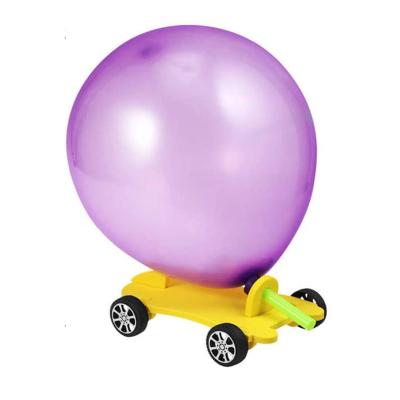 China New design decoration balloon racer hintcan DIY scientific balloon car powered launch car toy for kids gift for sale