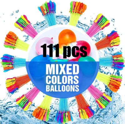 China Promotional Happy Baby Toy 111pcs Water Balloons Magic Fast Sealing Quick Fill Self-Sealing With Launcher Water Balloons Fight For Summer Play for sale