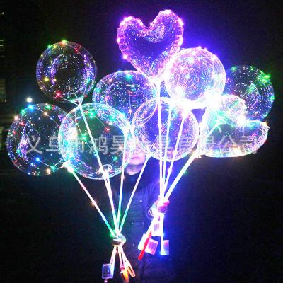 China Hintcan Decoration Wholesale Led Lighting 20 Inch Bobo Balloons Christmas Wedding Transparent Led Bobo Balloon for sale