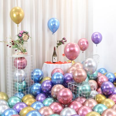 China Hot Hintcan Latex Balloon Metallic Balloons Wholesaler 12 Inch Metal Latex Balloons Festival Party Decoration for sale