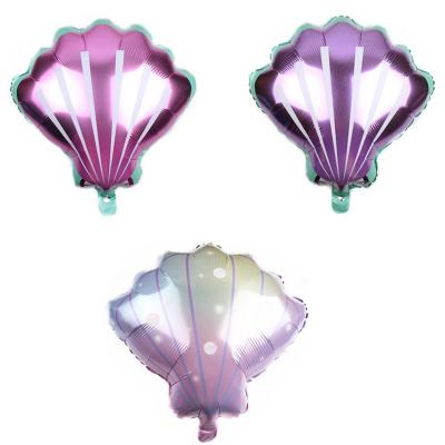 China Foil new design huge conch balloon shape foil hintcan balloon pink purple for birthday party wedding decoration for sale