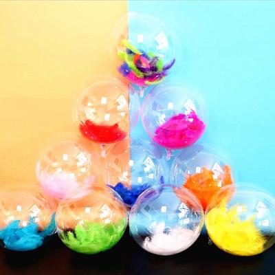 China Balloon Accessories Wholesale Bobo Balloon Accessories 100pcs Per Bag Feather Stuffing Wedding Decorations Colorful Feathers For Balloons for sale