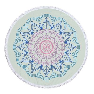 China Custom Printing Tapestry Hypoallergenic Picnic Yoga Mat Wall Hanging Table Cloth Wall Decor With Round Tassels Beach Towel for sale