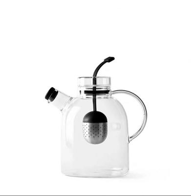 China NEW FASHION PITCHER Glass Jar Viable HOT SALE 1000ml-1800ML Glass Kettle For Hot Tea Flower Bloom Tea In Amazon for sale