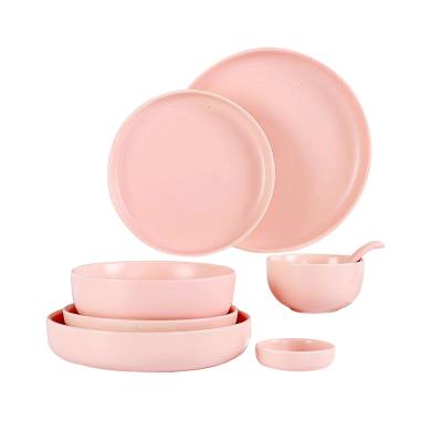 China Sustainable Single Cheap Price Kitchen Stoneware Porcelain Dish Set Dishes for sale