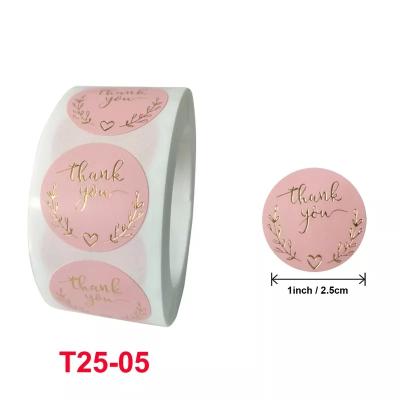 China Custom Round Paper Bottle Label Roll Adhesive Waterproof Synthetic Logo Label Thank You Sticker Printing for sale