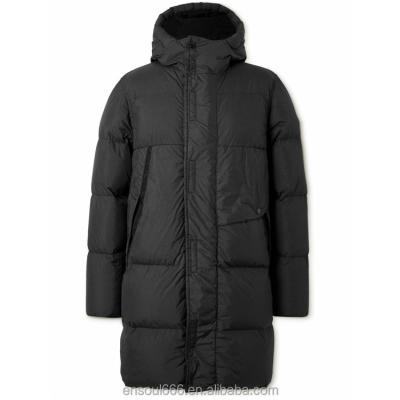 China Waterproof Wholesale Customized Embroidered Logo Waterproof Nylon Winter Warm Down Long Puffer Jacket For Men for sale