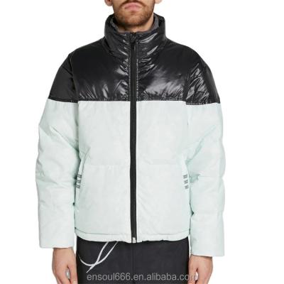 China Waterproof OEM Wholesale Custom Winter Waterproof Soft Shell Contrast  Padded Puffer Down Jacket For Men for sale