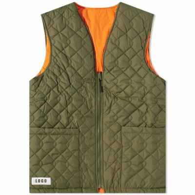 China Anti-wrinkle OEM Wholesale Custom Logo Winter Lightweight Waterproof Windproof Reversible Puffer Vest For Men for sale