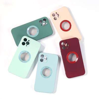 China 2021 New Anti-drop Tpu Mobile Phone Cases For Iphone 12 Pro Max 11 Case With Logo Back Glass Aluminum Alloy Transparent Ring Shell Cover for sale