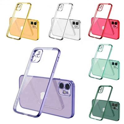 China Luxury Plating Anti-drop TPU Clear Soft Phone Case For iPhone 13 12 pro 12 mini 12 pro 11 pro 11 XR Max XS X Max 8 7 plus for sale