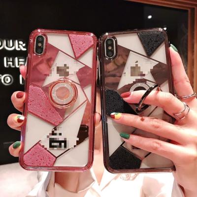 China Luxury Shockproof Triangle TPU PC Cell Phone Case With Max Pro 12 X XR Ring Holder Phone Case For Iphone 13 for sale