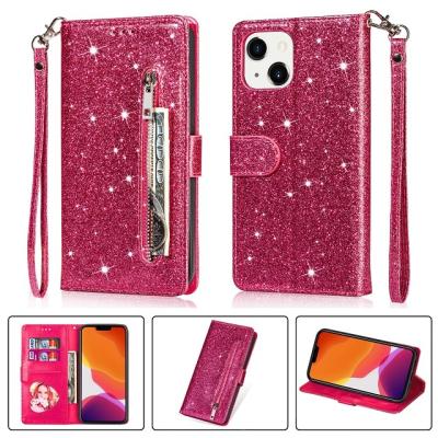 China Luxury Anti-fall Bling Bling Glitter Leather Phone Case New For iphone 13 For Samsung Case For Huawei Case For XIAOMI for sale