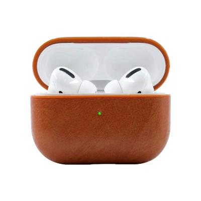 China For Airpods Luxury PU Leather Earphone Case With Hanging Loop For Airpods 1 2 3 pro Protect Case Cover Leather Case for sale