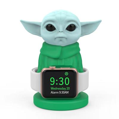 China Hodler 3D Yoda Silicone Soft Watch Charging Base For Apple Iwatch Stand Charging Holder for sale