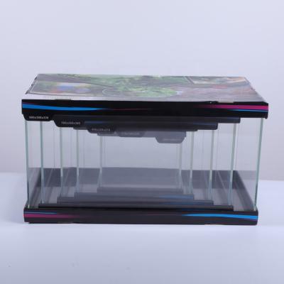 China 2021 Amazon Different Sizes Fish Tank Viable Hot Ultra Clear Glass Square Curved Square Sets for sale