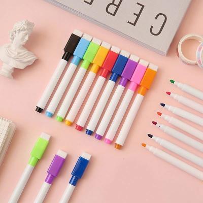 China 2022 Colorful Whiteboard Marker Pen No Magnetic White Board Erasable Markers with Eraser 11.3*1cm for sale