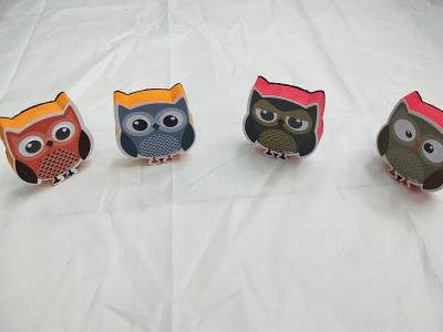 China Wholesale Environmentally Friendly Funny Animal Owl Shaped Boho Eva Magnetic Whiteboard Eraser For School&office for sale