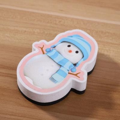 China Environmental Friendly Magnetic Glass Dry Eraser Whiteboard Snowman Blackboard Snowman Eraser EVA Chalkboard Eraser for Whiteboard for sale