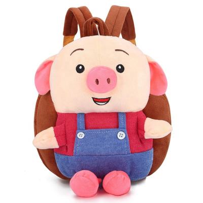 China Other Wholesale Cheap Cute Animal Kids Backpack Plush Cartoon School Bag Low MOQ Pig Backpack for sale