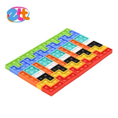 China Building Block 2021 New Push Pop Bubble Game Color Press Multi-game DIY Soft Building Blocks Kids Moving Person Toy Set for sale