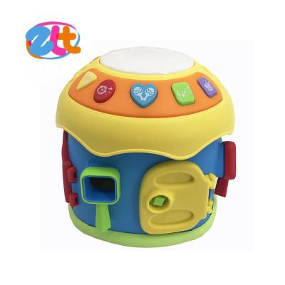 China Toy Newest Battery Powered Musical Electronic Building Block Kids Drum Set for sale