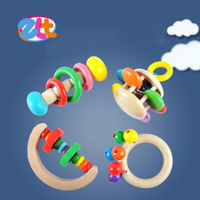 China Eco-friendly High Quality Colorful Wooden Baby Jingles Toys With 4pcs for sale