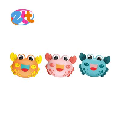 China Plastic PVC Baby Toys Teether Roll Up Crab Friction Walking Toys for sale