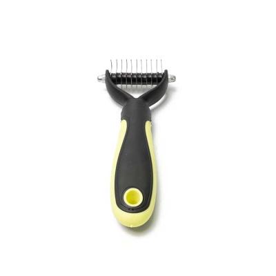 China Sustainable Manufacturer Directly Sell Grooming Brush Comb Set Yellow Stainless Steel Grooming Comb For Pets for sale