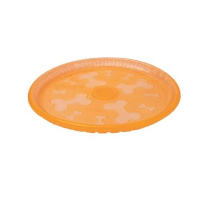 China Sustainable Lovely Pattern Universal Creative Cute Round Silicone Pet Feeder Dish for sale