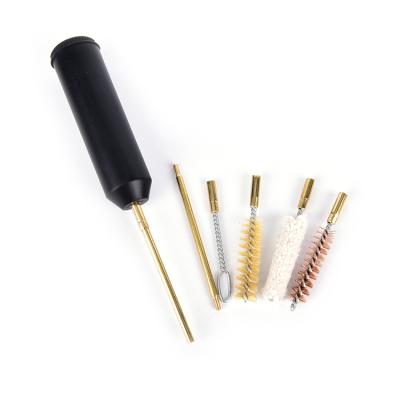 China Professional Cleaning Tool Cal.38/357/9mm Gun Brush 7 Pcs Outdoor Cleaner Kit Brass Gun Cleaning Rod for sale