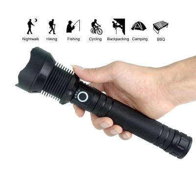 China Other XHP70 Powerful 18650 26650 Zoomable Flashlight 18650 26650 LED Torch Waterproof Rechargeable Tactical Hunting Flashlight for sale