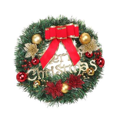 China Accessories New Year Wall Ornament Flower Ring Ball Garland Artificial Christmas Wreath for sale