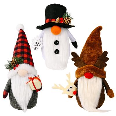 China Handmade Santa Snowman Reindeer Doll Home Party Windows Ornament Plush Faceless Gnome Christmas Doll Christmas Decorations for sale