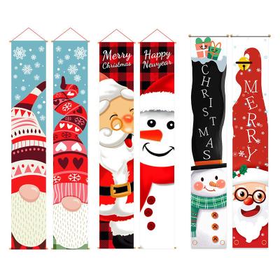 China Christmas Door Banner 2022 New Year Merry Christmas Porch Sign Door Banner Decorative Decorations for Xmas Home Hanging Ornaments for sale