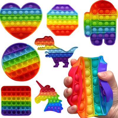 China New Fuuny Christmas Gift Unique Creative Rainbow Color Release Pressure Silicone Funny Toys For Children for sale