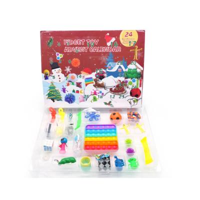 China Toy Hotsale Christmas Fidget Advent Funny Educational Blind Box Calendar Squeeze Toys for sale