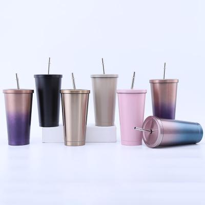 China Best Viable Selling 304 Stainless Steel Large Capacity Desktop Insulated Coffee Straw Cup for sale