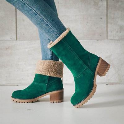 China Fashion Trend New Snow Cotton Booties Soled Women's Winter Fur Warm And Thick High-Heeled Snow Boots for sale