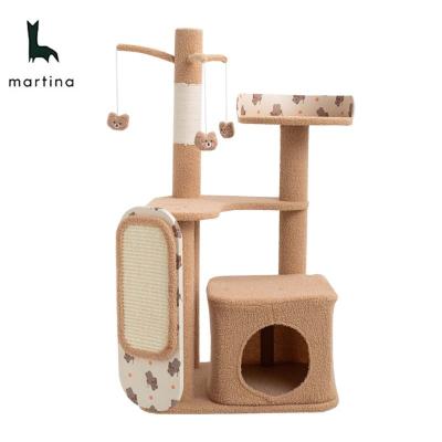 China Sustainable Household Cat Tower Large Luxury Cat Tree Scratcher Wooden Cat Furniture Tower for sale