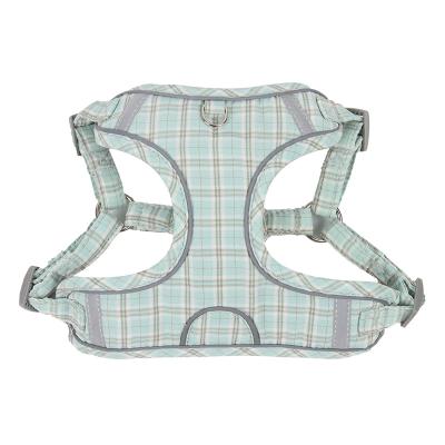 China 2022 Custom Spring Checked Print Comfortable Harness Small And Medium Dog Adjustable And Breathable Reflective Pet Harness for sale