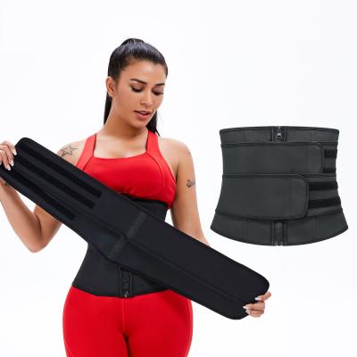 China Fashion Breathable Women High Compression Body Slimming Steel Boned Custom Logo Waist Trainer With Detachable Double Belt Latex 9 Belt for sale