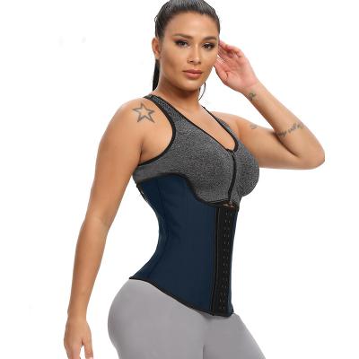 China 2022 Wholesale High Quality Body Shaper Style Double Girdle Breathable Popular Black Zipper Corset Waist Trainer for sale