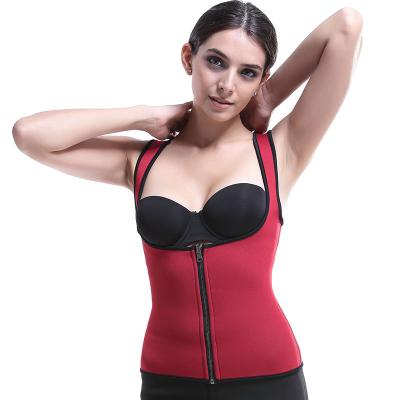 China Hot Sales Breathable Fitness Waist Trainer Corset Sports Strap Zipper Sweat Trainer Corset Women Neoprene Waist Trainer Top for sale