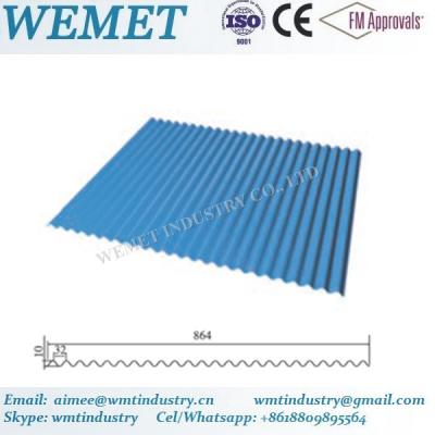 China Corrugated steel sheet for steel structure building facade WMT-10-32-864 for sale