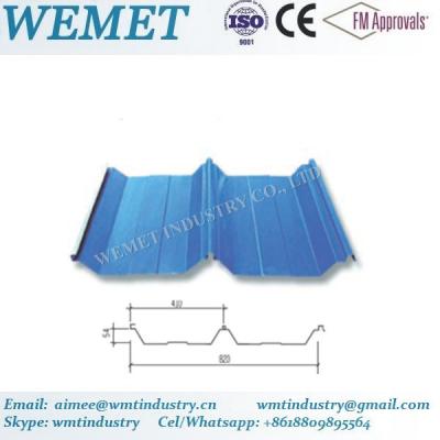 China Corrugated steel sheet for steel structure building facade WMT-54-410-820 for sale