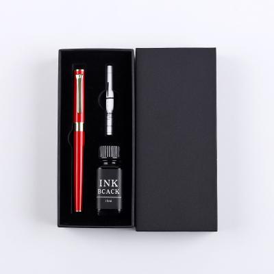 China High Grade Cheapest Fountain Pen Wholesale Bulk Red Blue White Metal Student Fountain Pen Set For VIP Customers for sale