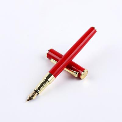 China Hotsale Beautiful Red Fountain Pen OEM Metal Blue White Fountain Pen Custom Logo Student Fountain Pen For Students for sale