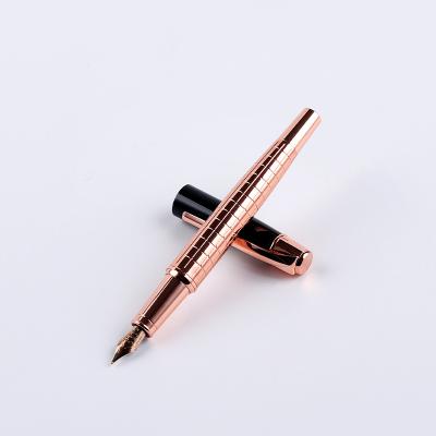 China 2022 High Quality New Arrival Golden Fountain Pen Heavy Metal Fountain Pen With Laser Logo for sale