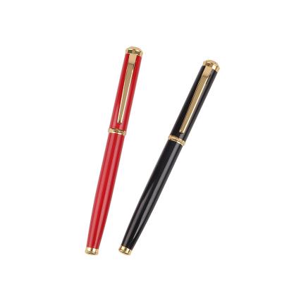 China Newest Famous Brand Student Custom Logo OEM Interesting Metal Black Red Fountain Pen For Men And Women for sale